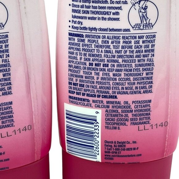 Nair Hair Remover Lotion‎ with Cocoa Butter & Vitamin E 9 oz Ea Lot Of 2 - Picture 4 of 4